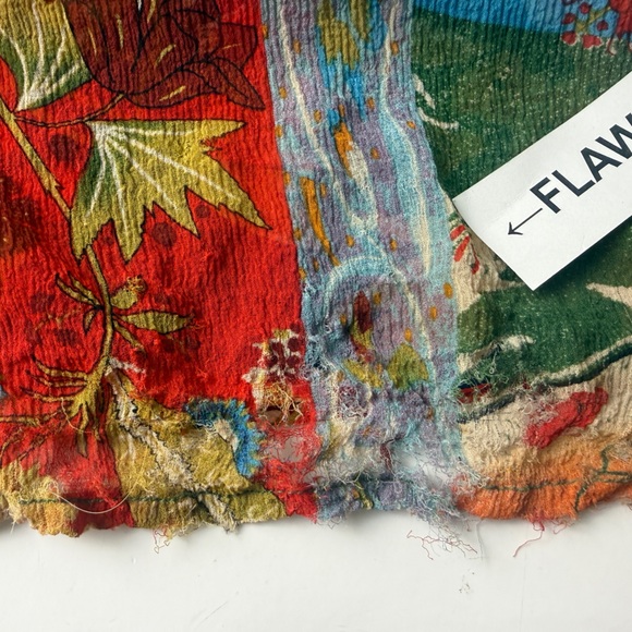 Citron of Santa Monica Silk Button Up Colorful Floral Blouse 1X BOHO **SEE NOTES - Picture 11 of 13